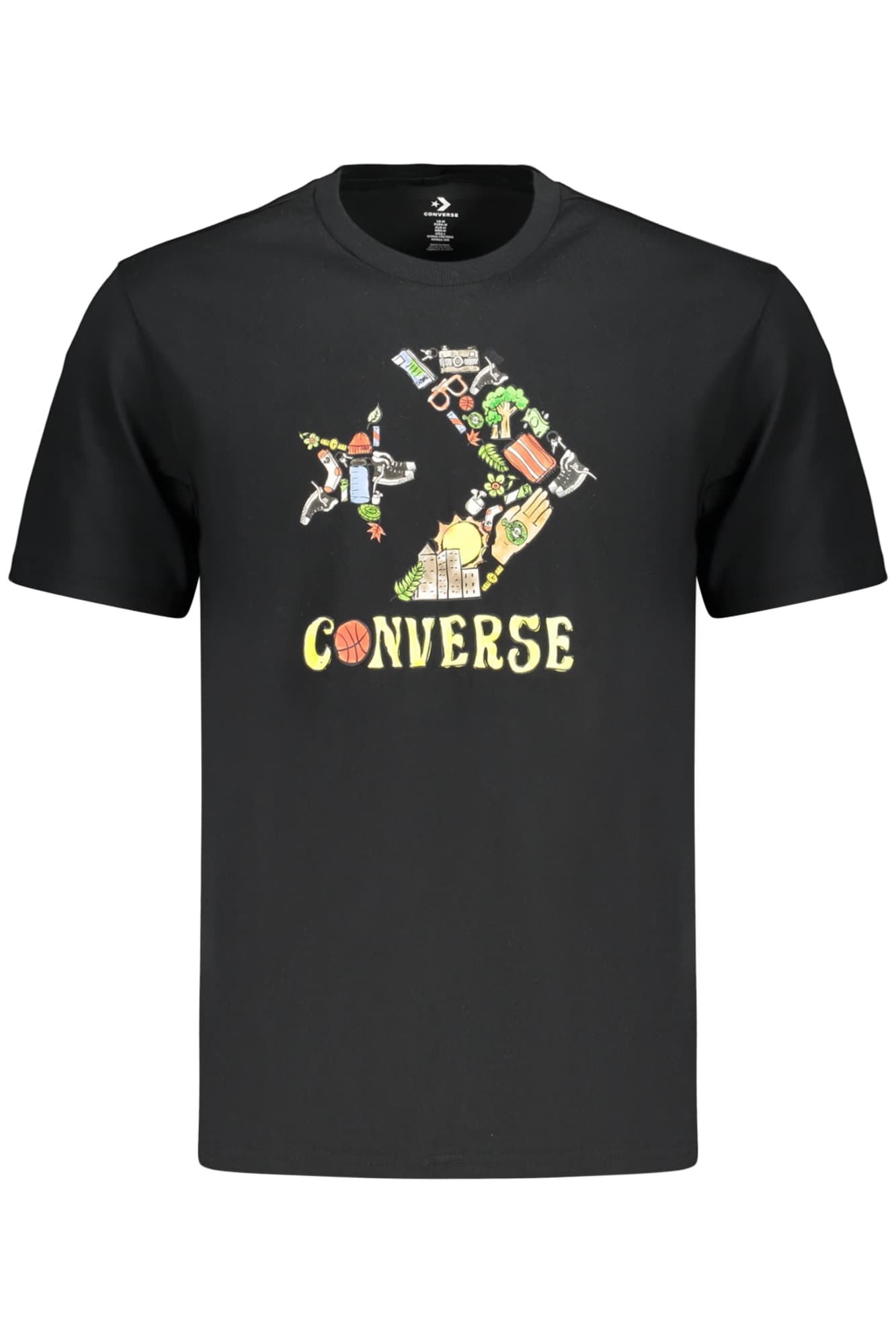 CONVERSE T-SHIRT MANICHE CORTE UOMO NERO
