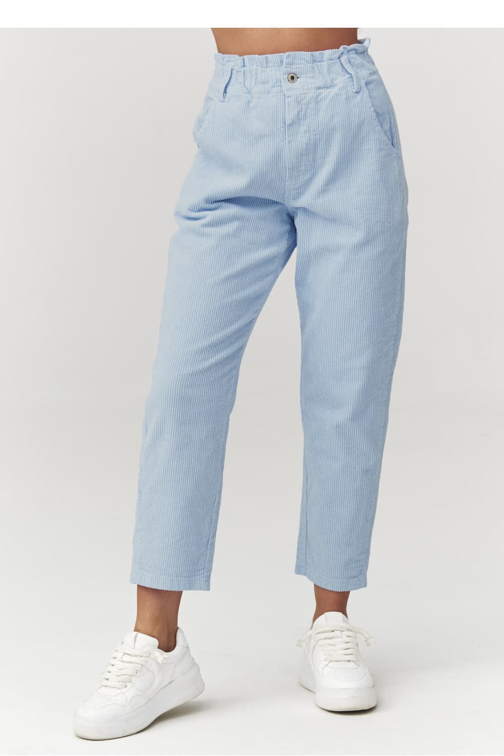 Pantaloni in velluto model 223244 Makadamia
