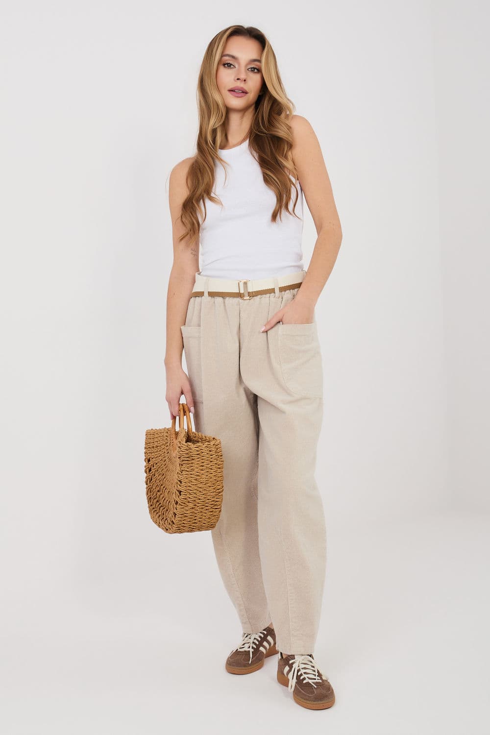 Pantaloni in velluto model 225426 Rue Paris