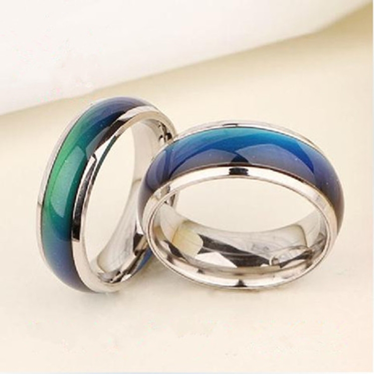10 PCS Fine Jewelry Mood Ring Color Change Emotion Feeling Mood Ring Changeable Band Temperature Ring, Ring Size:16mm