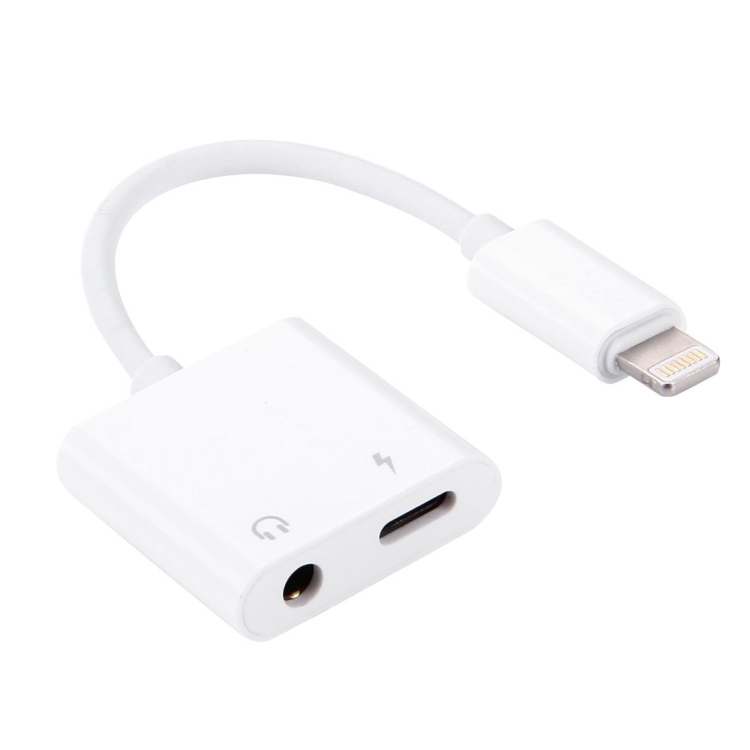 10cm 500mAh 8 Pin to 3.5mm Audio & 8 Pin Charger Adapter Cable for iPhone 7 & 7 Plus, iPhone 6s & 6s Plus, iPhone 6 & 6 Plus, Not Support iOS 10.3.1 or Above Mobile Phones(White)