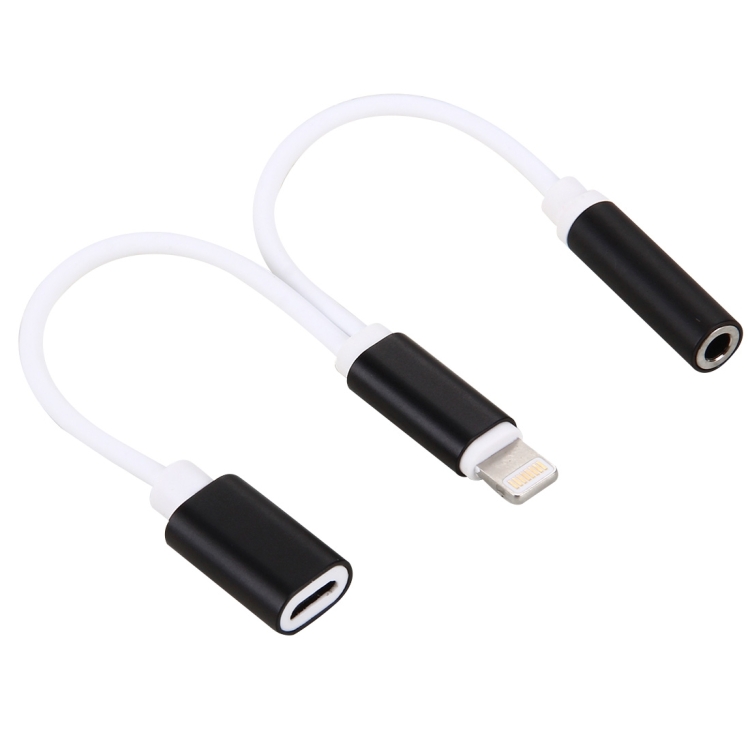 10cm Micro USB Female & 3.5mm Audio Female to 8 Pin Male Charger Adapter Cable for iPhone 7 & 7 Plus, iPhone 6s & 6s Plus, iPhone 6 & 6 Plus, Support Call Function, Not Support iOS 10.3.1 or Above Mobile Phones(Black)