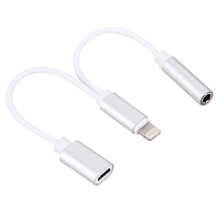 10cm Micro USB Female & 3.5mm Audio Female to 8 Pin Male Charger Adapter Cable for iPhone 7 & 7 Plus, iPhone 6s & 6s Plus, iPhone 6 & 6 Plus, Support Call Function, Not Support iOS 10.3.1 or Above Mobile Phones(Silver)