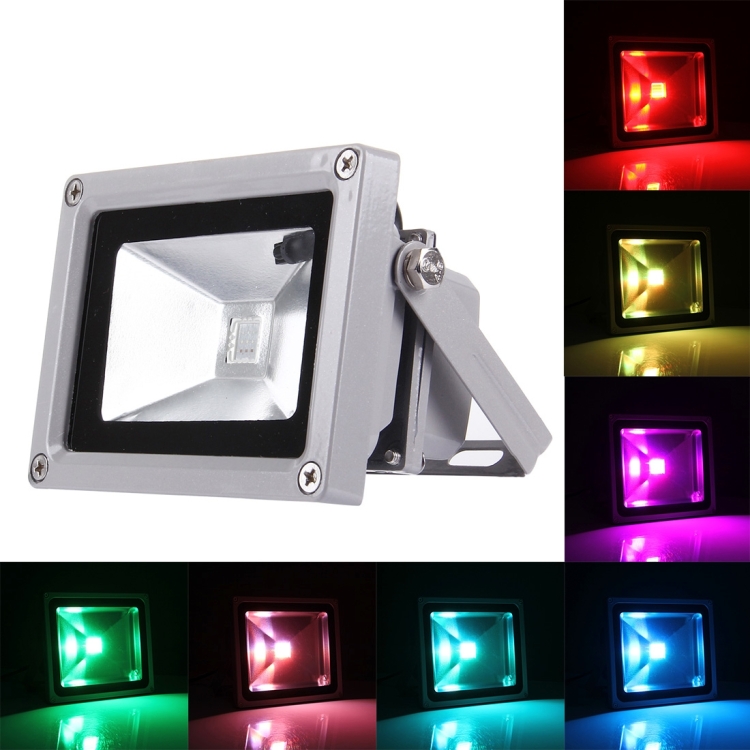10W 750LM IP65 Waterproof RGB Floodlight Lamp with Remote Control, AC 110-265V(Colorful Light)