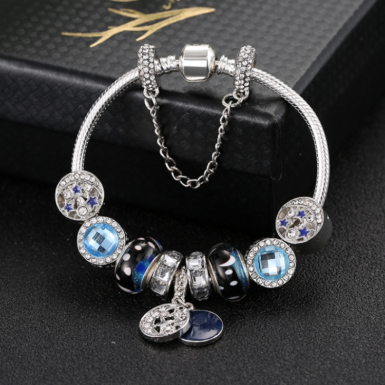 19cm Fashion Ethnic Style Boho Blue Sky Star Moon Bead Bracelets