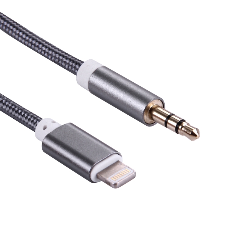 1m Weave Style Metal Head 8 Pin Male to 3.5mm Male Audio AUX Cable for iPhone 7 / iPhone 7 Plus / iPhone 6 & 6s / iPhone 6 Plus & 6s Plus, Not Support iOS 10.3.1 or Above Mobile Phones(Black)