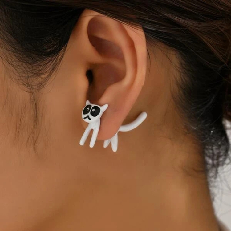1pair Cute Cats Simple Ear Studs Ladies Detachable Earrings, Style: Model 2