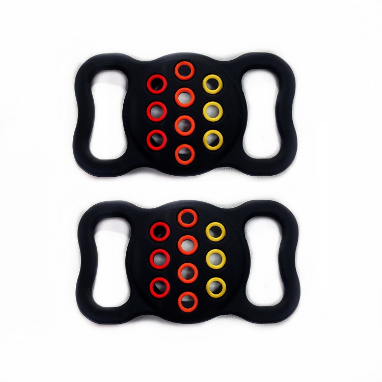 2  PCS Contrast Color Perforated Pet Collar Silicone Cover for AirTag 2nd Gen / AirTag 1st Gen(Black)