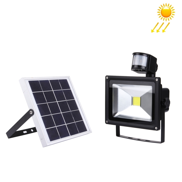 20W 1800LM IP65 Waterproof LED Infrared Sensor Floodlight Lamp with Solar Panel(White Light)