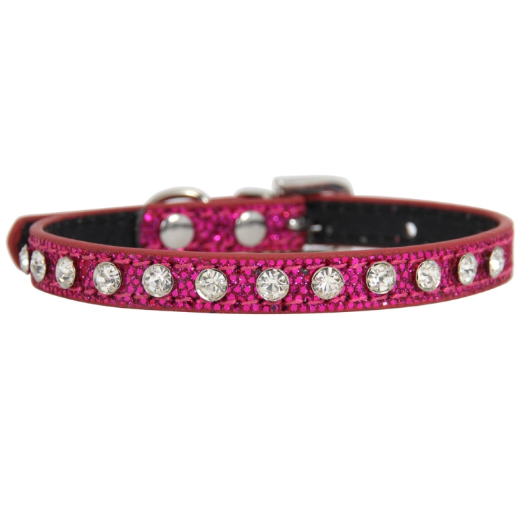 2.5 x 50cm Glitter Diamond Cat Neck Collar Decorative Supplies, Color: Diamond Rose Red