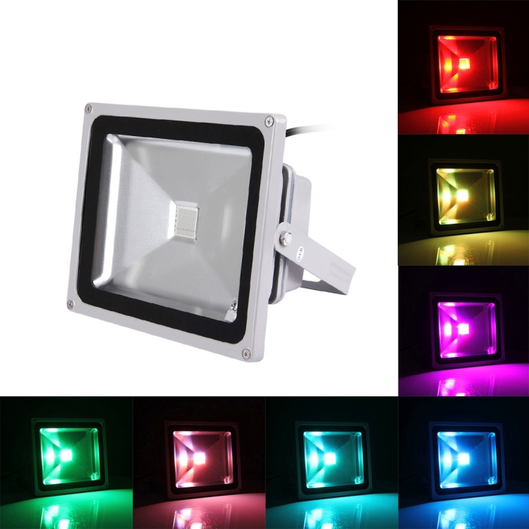 30W 2250LM IP65 Waterproof RGB Floodlight Lamp with Remote Control, AC 110-265V(Colorful Light)
