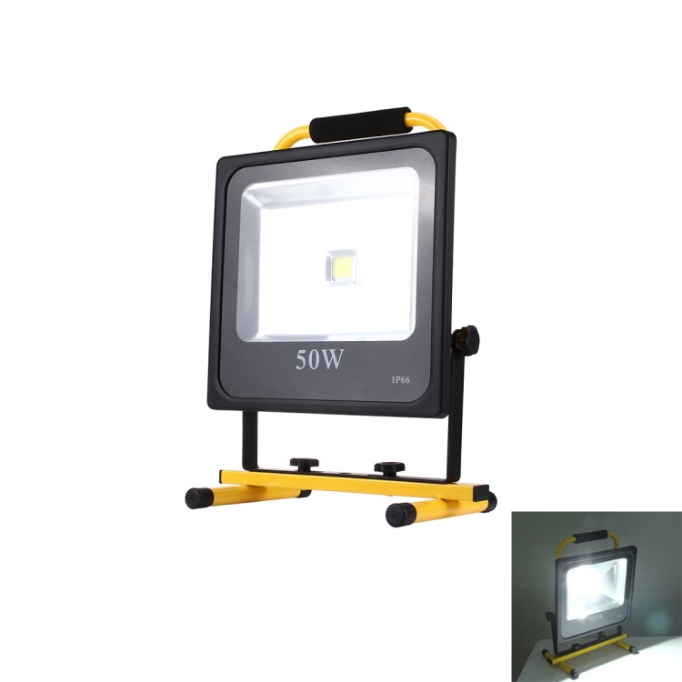 50W 4500LM IP66 Waterproof LED Rechargeable Slim Handheld Floodlight Lamp, AC 100-240V(White Light)