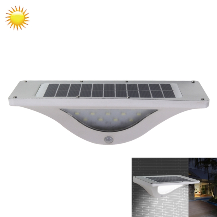 5.5V 16 LED White Light Outdoor Solar Motion Sensor Light for Yard / Garden / Home / Driveway / Stairs / Outside Wall(White)