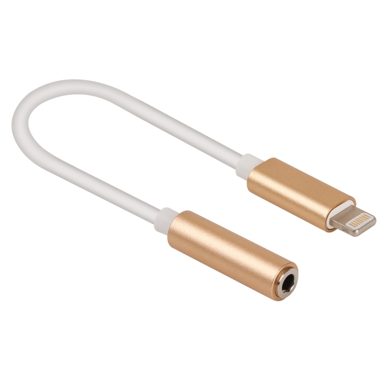 8 Pin to 3.5mm Audio Adapter for iPhone 7 & 7 Plus, Not Support iOS 10.3.1 or Above Mobile Phones, Length: About 12cm(Gold)