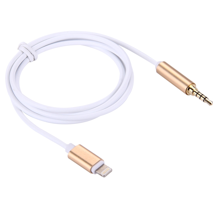 8 Pin to 3.5mm Audio AUX Cable for iPhone 7 / iPhone 7 Plus / iPhone 6 & 6s / iPhone 6 Plus & 6s Plus, Not Support iOS 10.3.1 or Above Mobile Phones, Length: About 1m(Gold)