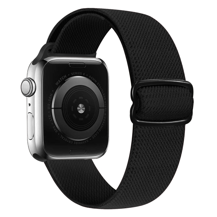 8-shaped Buckle Nylon Watch Band For Apple Watch Series 9&8&7 41mm / SE 3&SE 2&6&SE&5&4 40mm / 3&2&1 38mm(Black)