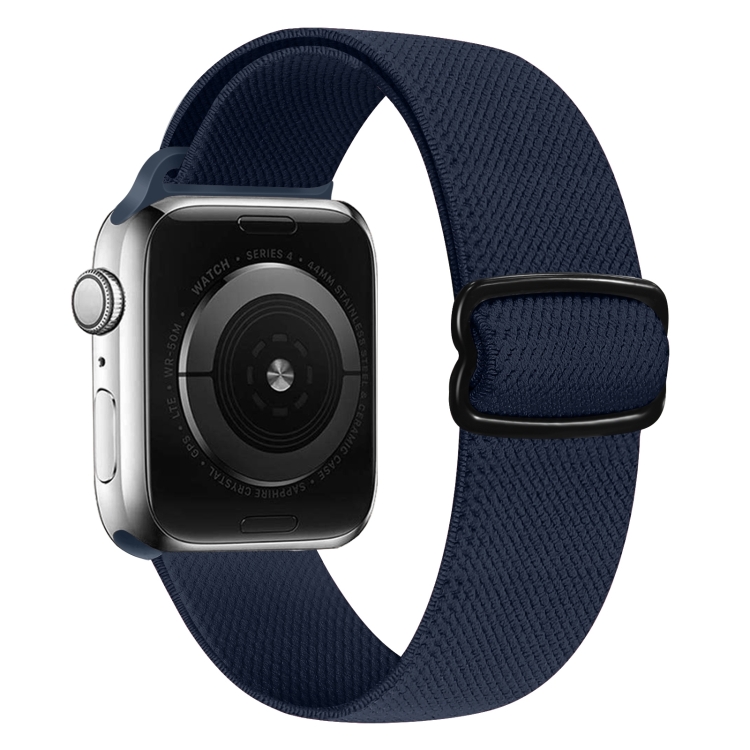 8-shaped Buckle Nylon Watch Band For Apple Watch Series 9&8&7 41mm / SE 3&SE 2&6&SE&5&4 40mm / 3&2&1 38mm(Dark Blue)