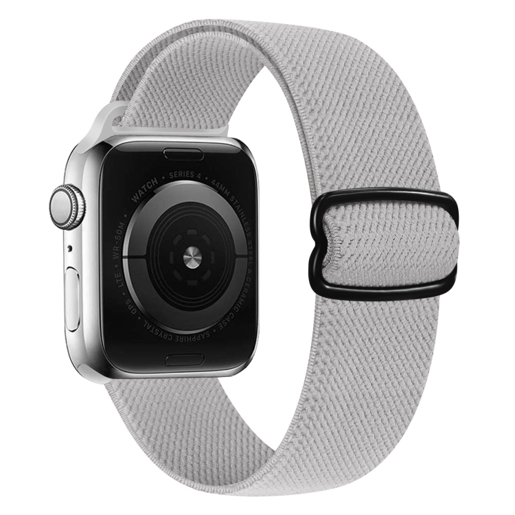 8-shaped Buckle Nylon Watch Band For Apple Watch Series 9&8&7 41mm / SE 3&SE 2&6&SE&5&4 40mm / 3&2&1 38mm(Pearl White)