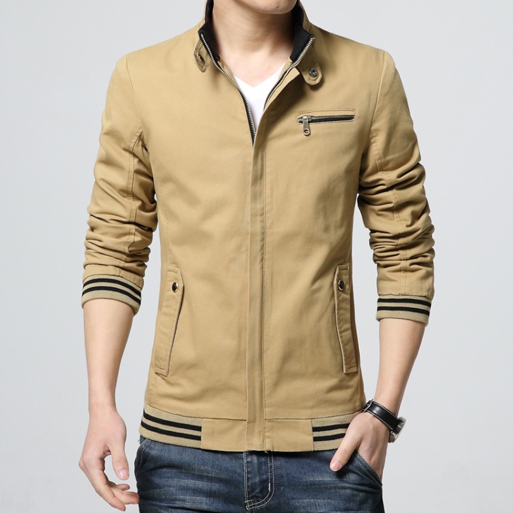 8803 Men Jacket Casual Coat, Size: XXL(Khaki)