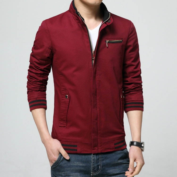 8803 Men Jacket Casual Coat, Size: XXXXL(Wine Red)