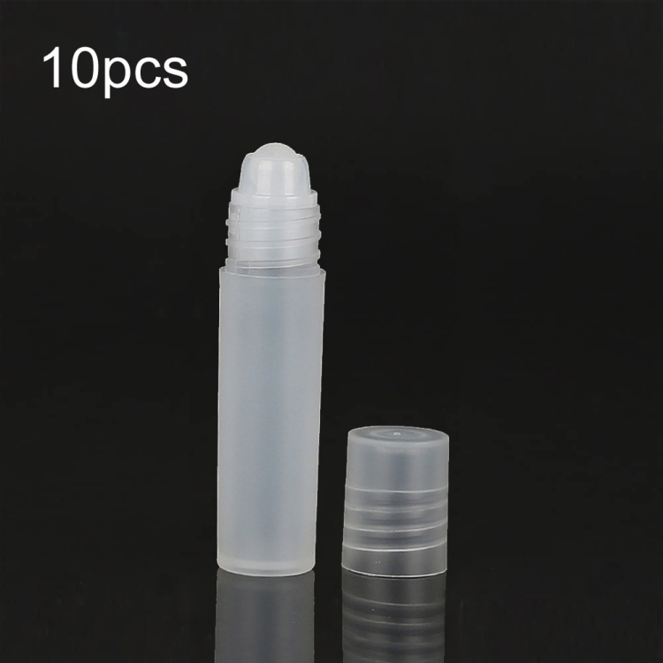 8ml 10pcs Frosted Roller Ball Empty Bottle Plastic Portable Perfume Roller Ball Bottle Essential Oil Dispenser Bottle(ๅกๆ็ )
