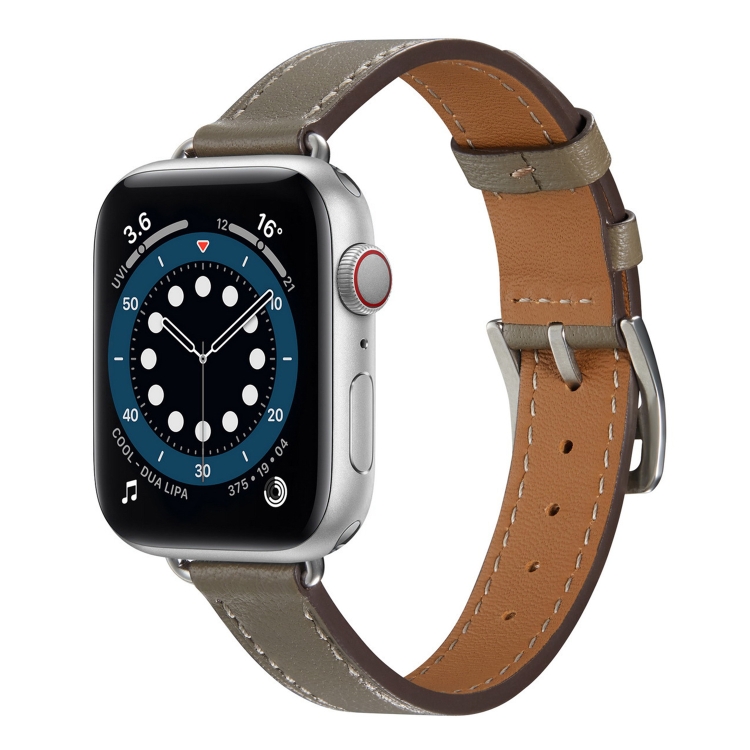 A Style Leather Watch Band Watch Band For Apple Watch Ultra 49mm&Watch Ultra 2 49mm / Series 9&8&7 45mm / SE 3&SE 2&6&SE&5&4 44mm / 3&2&1 42mm(Grey)