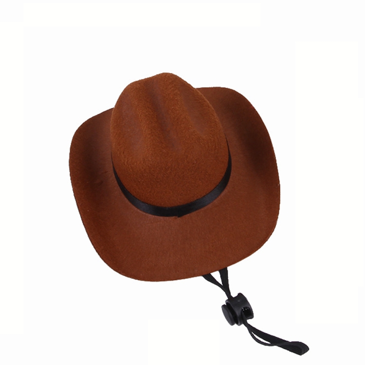Adjustable Pet Cowboy Hat Dog Cosplay Cap Holiday Costume Party Decoration, Size: M(Brown)