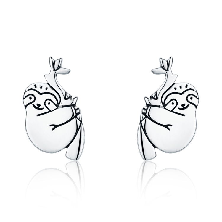 Animal Sloth Earrings Sterling Silver Simple Earrings