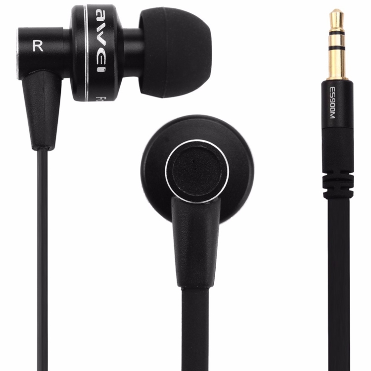 AWEI ES-900M 3.5mm In-Ear Stereo Wired Earphone for iPhone, Samsung, HTC, Sony and other Smartphones, PC, Game Machine(Black)