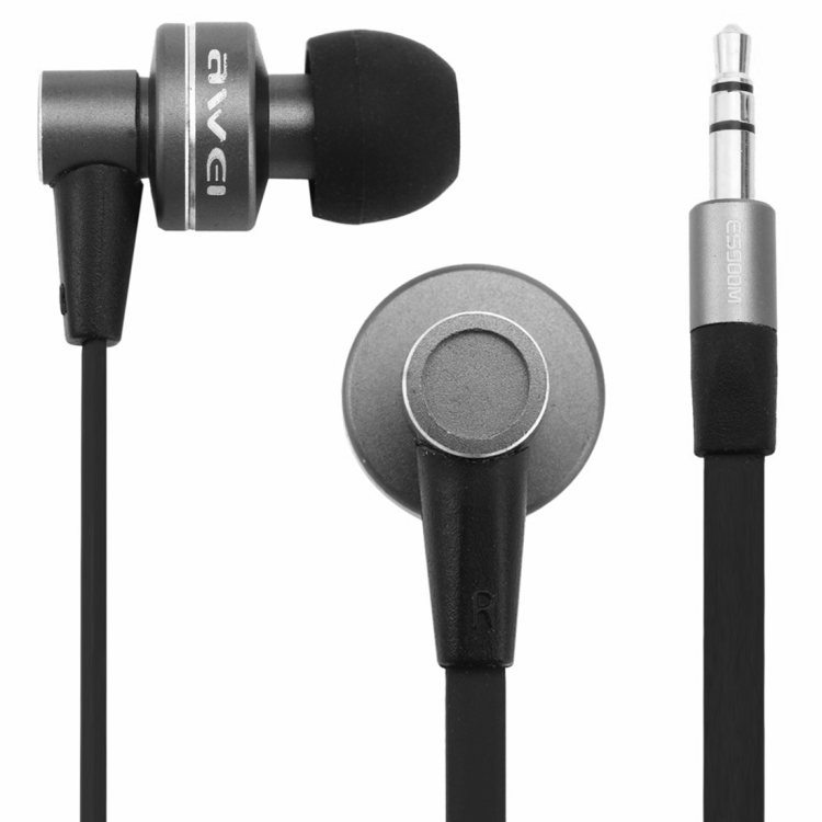 AWEI ES-900M 3.5mm In-Ear Stereo Wired Earphone for iPhone, Samsung, HTC, Sony and other Smartphones, PC, Game Machine(Grey)