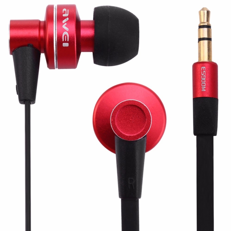 AWEI ES-900M 3.5mm In-Ear Stereo Wired Earphone for iPhone, Samsung, HTC, Sony and other Smartphones, PC, Game Machine(Red)
