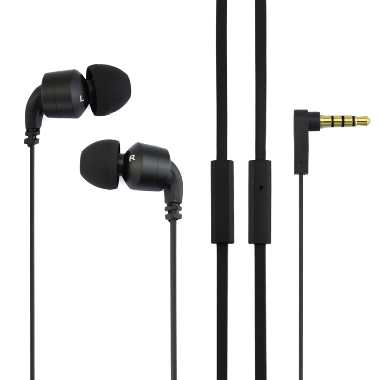 Awei-ES13i 3.5mm Plug Noodle Wired Style In-ear Stereo Earphone with Microphone for iPhone 6 & 6 Plus, iPhone 5 & 5S & 5C, Samsung Galaxy, Other Phones, Cable Length: about 1.2m(Black)