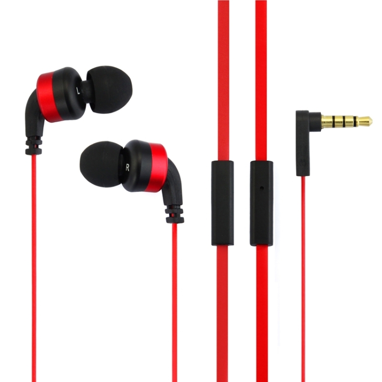 Awei-ES13i 3.5mm Plug Noodle Wired Style In-ear Stereo Earphone with Microphone for iPhone 6 & 6 Plus, iPhone 5 & 5S & 5C, Samsung Galaxy, Other Phones, Cable Length: about 1.2m(Red)