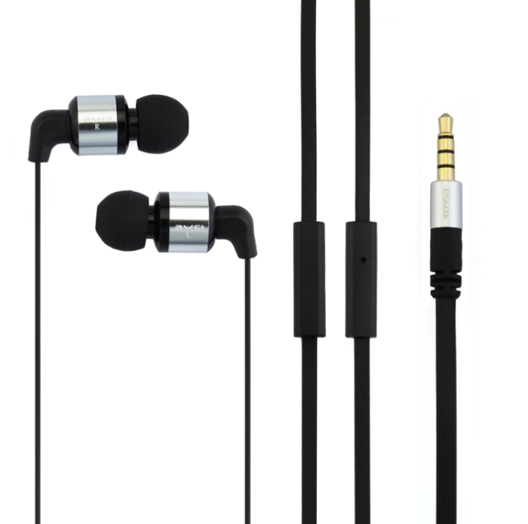 Awei-ES600i 3.5mm Plug Noodle Wired Style In-ear Stereo Earphone with Microphone for iPhone 6 & 6 Plus, iPhone 5 & 5S & 5C, Samsung Galaxy, Other Phones, Cable Length: about 1.2m(Silver)