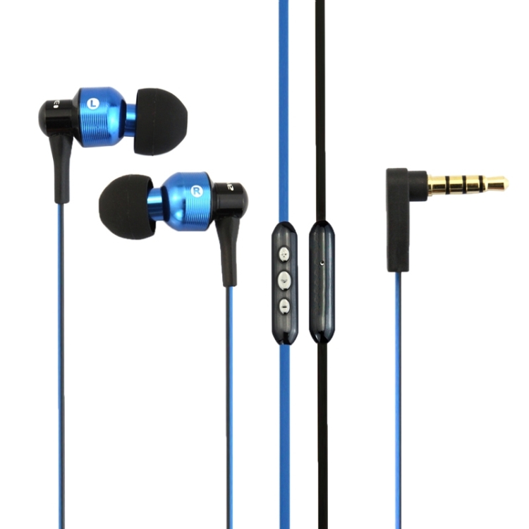 awei TE55VI 3.5mm Plug Noodle Wire Style In-ear Stereo Earphone with Microphone for  iPhone 6 & 6 Plus, iPhone 5 & 5S & 5C, iPhone 4 & 4S, Other Phones(Blue)