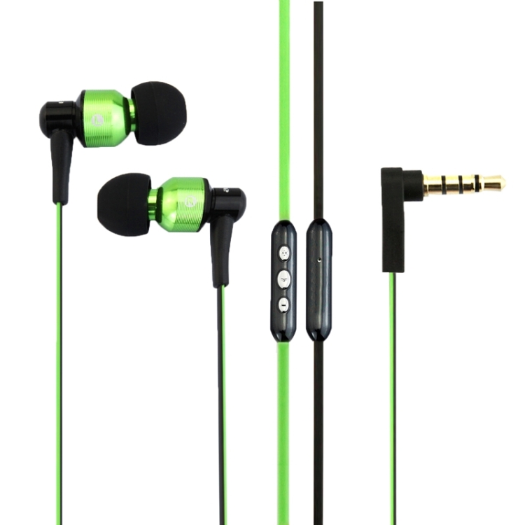 awei TE55VI 3.5mm Plug Noodle Wire Style In-ear Stereo Earphone with Microphone for iPhone 6 & 6 Plus, iPhone 5 & 5S & 5C, iPhone 4 & 4S, Other Phones(Green)