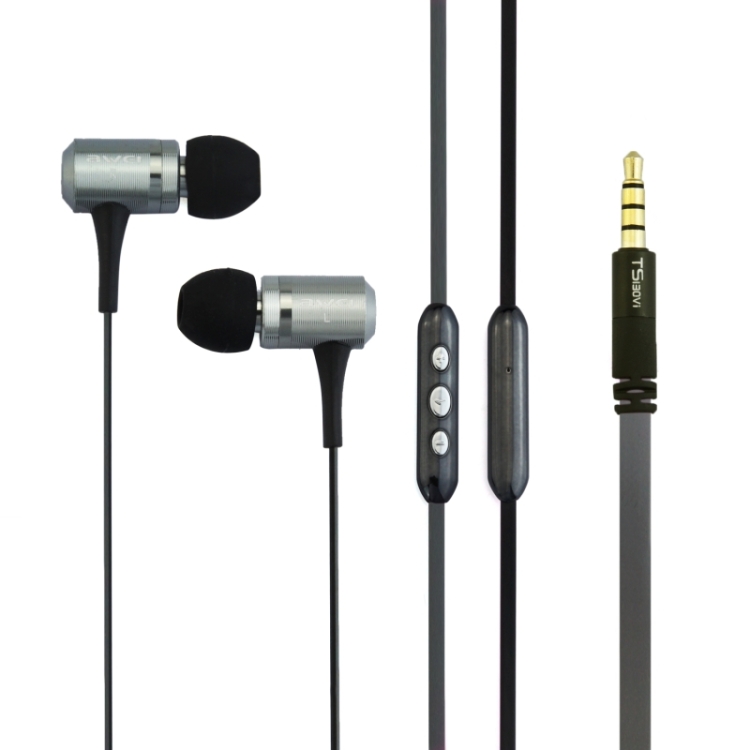 Awei-TS130Vi 3.5mm Plug Noodle Wire Style In-ear Stereo Earphone with Microphone for iPhone 6 & 6 Plus, iPhone 5 & 5S & 5C, Samsung Galaxy, Other Phones(Grey)