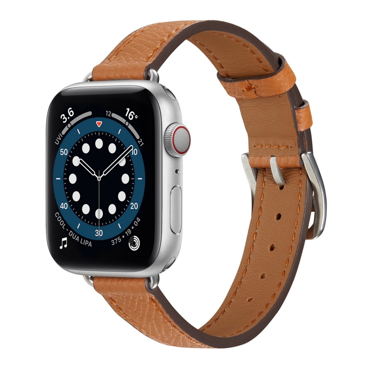 B Style Leather Watch Band Watch Band For Apple Watch Series 9&8&7 41mm / SE 3&SE 2&6&SE&5&4 40mm / 3&2&1 38mm(Brown)