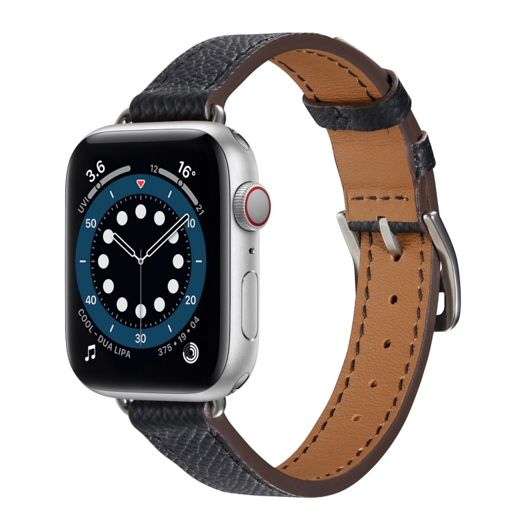 B Style Leather Watch Band Watch Band For Apple Watch Ultra 49mm&Watch Ultra 2 49mm / Series 9&8&7 45mm / SE 3&SE 2&6&SE&5&4 44mm / 3&2&1 42mm(Black)