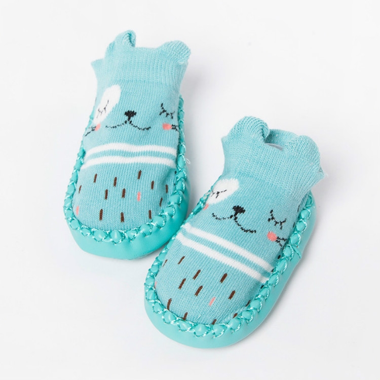 Baby Cartoon Cotton Non-slip Floor Toddler Socks, Size:12cm(Blue)