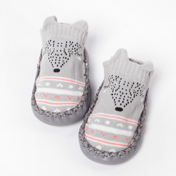 Baby Cartoon Cotton Non-slip Floor Toddler Socks, Size:14cm(Light Gray)