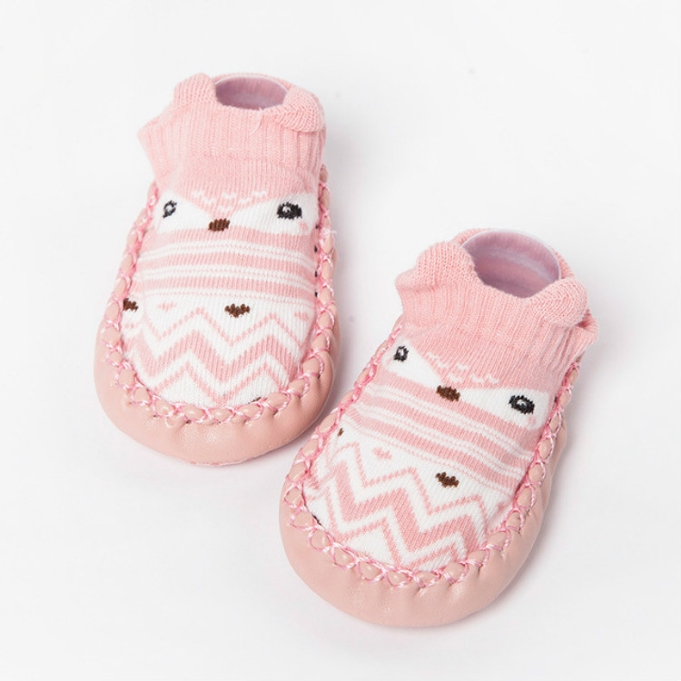 Baby Cartoon Cotton Non-slip Floor Toddler Socks, Size:14cm(Pink)