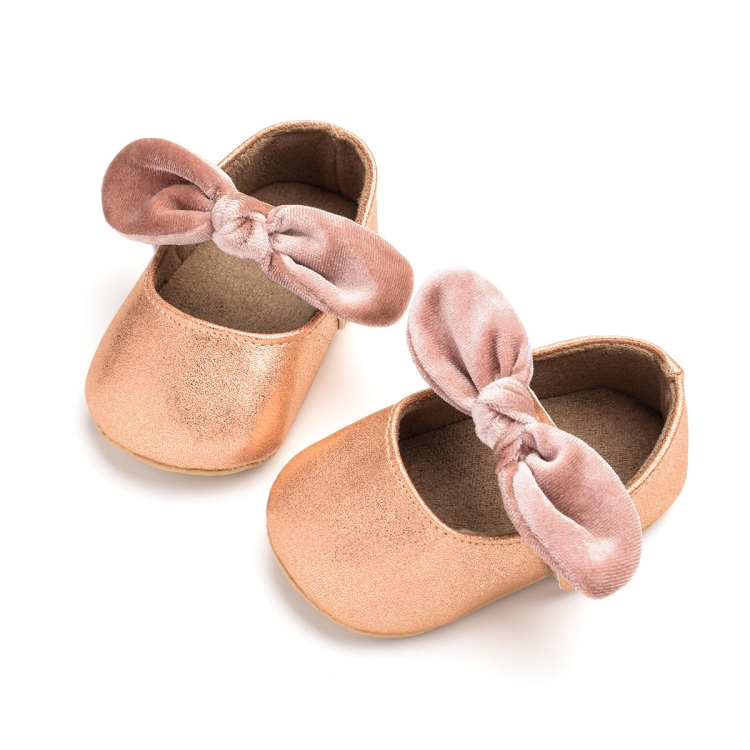 Baby Girl Toddler Shoes Newborn Soft Cloth Shoes Princess Shoes Flat Shoes, Size:11(Gold)