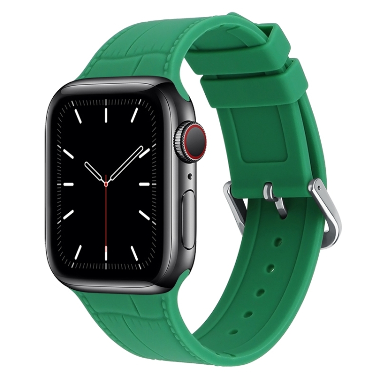 Bamboo Joint Silicone Watch Band For Apple Watch Series 9&8&7 41mm / SE 3&SE 2&6&SE&5&4 40mm / 3&2&1 38mm(Green)