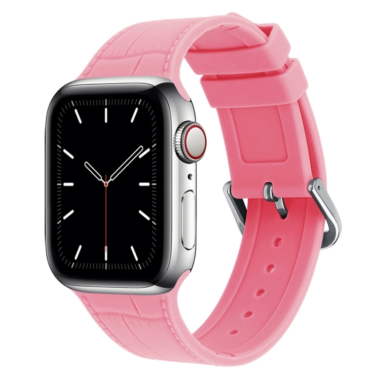 Bamboo Joint Silicone Watch Band For Apple Watch Series 9&8&7 41mm / SE 3&SE 2&6&SE&5&4 40mm / 3&2&1 38mm(Pink)