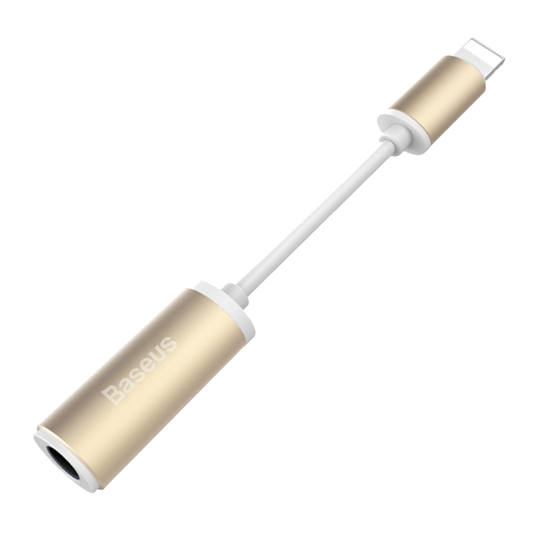 Baseus for iPhone 7 & 7 Plus Aluminium Alloy Material 8 Pin Male to 3.5mm Female Audio Adapter Cable, Not Support iOS 10.3.1 or Above Mobile Phones(Gold)