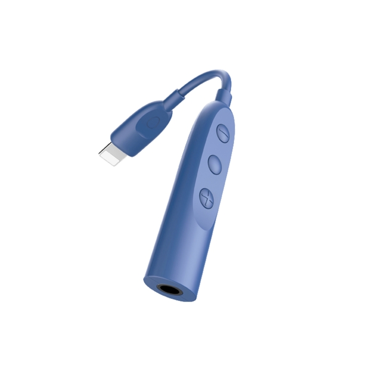 Baseus for iPhone 7 & 7 Plus Liper Series 8 Pin Male to 3.5mm Female Audio Adapter Cable with Wire Control Button, Not Support iOS 10.3.1 or Above Mobile Phones(Blue)