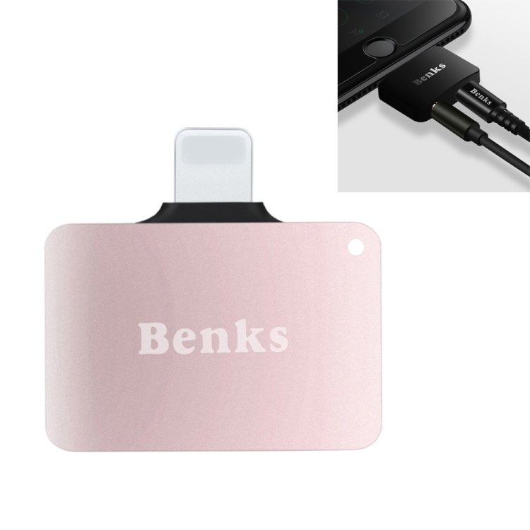 Benks U27 For iPhone 7 & 7 Plus 8 Pin Male to 8 Pin Female Charger & 8 Pin Female Audio Adapter, Support System Above iOS 10.9.2, below 10.3.2(contain 10.3.2) Mobile Phones(Pink)
