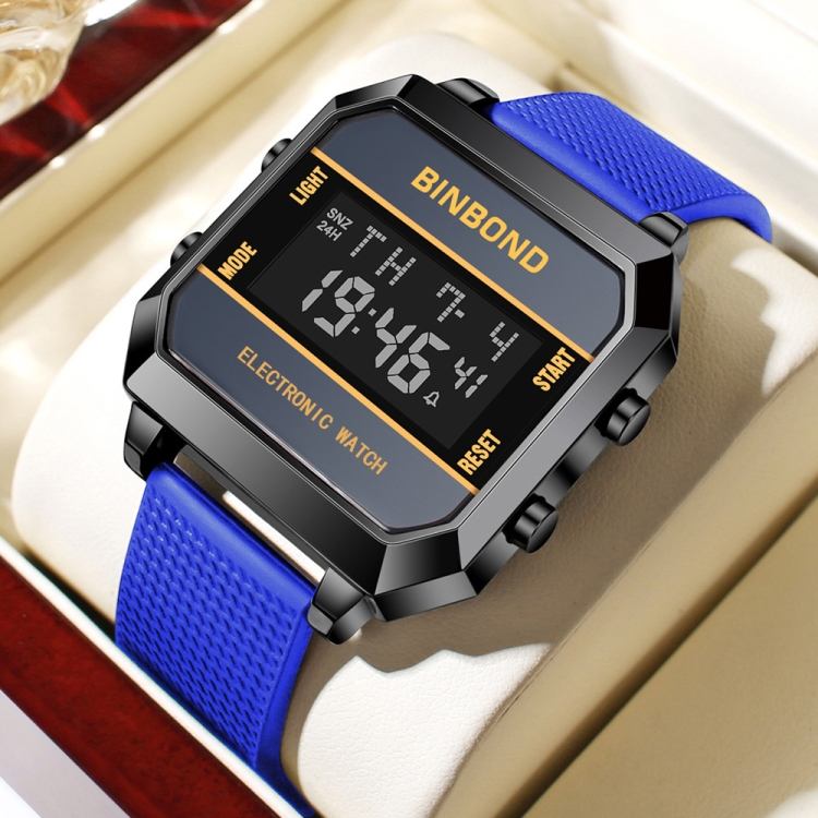 BINBOND D081 30m Waterproof Multifunctional Student Sports Electronic Watch(Blue)