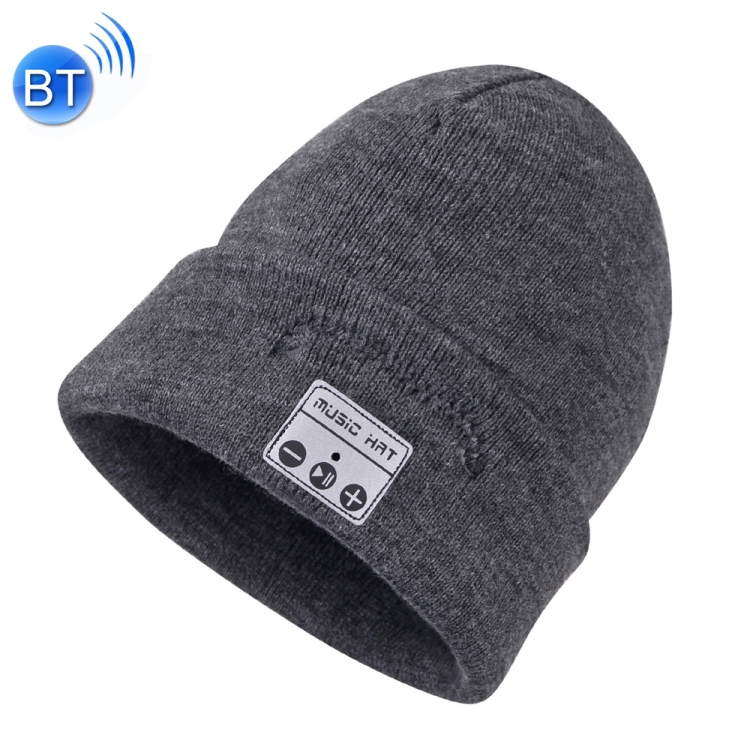 Bluetooth Warm Knit Hat, Supports Phone Answering & Bluetooth Photo Taking & Music Playing (Grey)